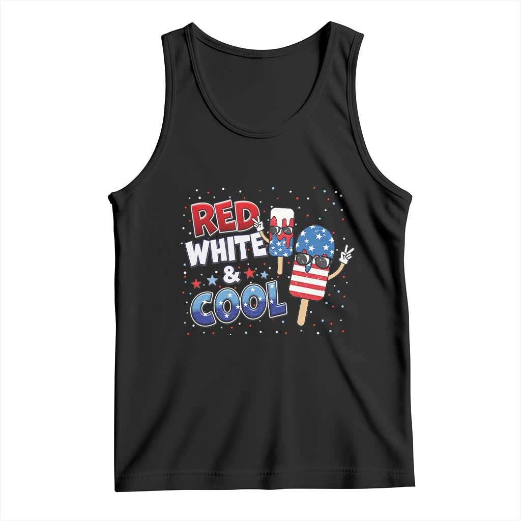 American Flag Popsicle Tank Top Red White And Cool TS12 Black Print Your Wear
