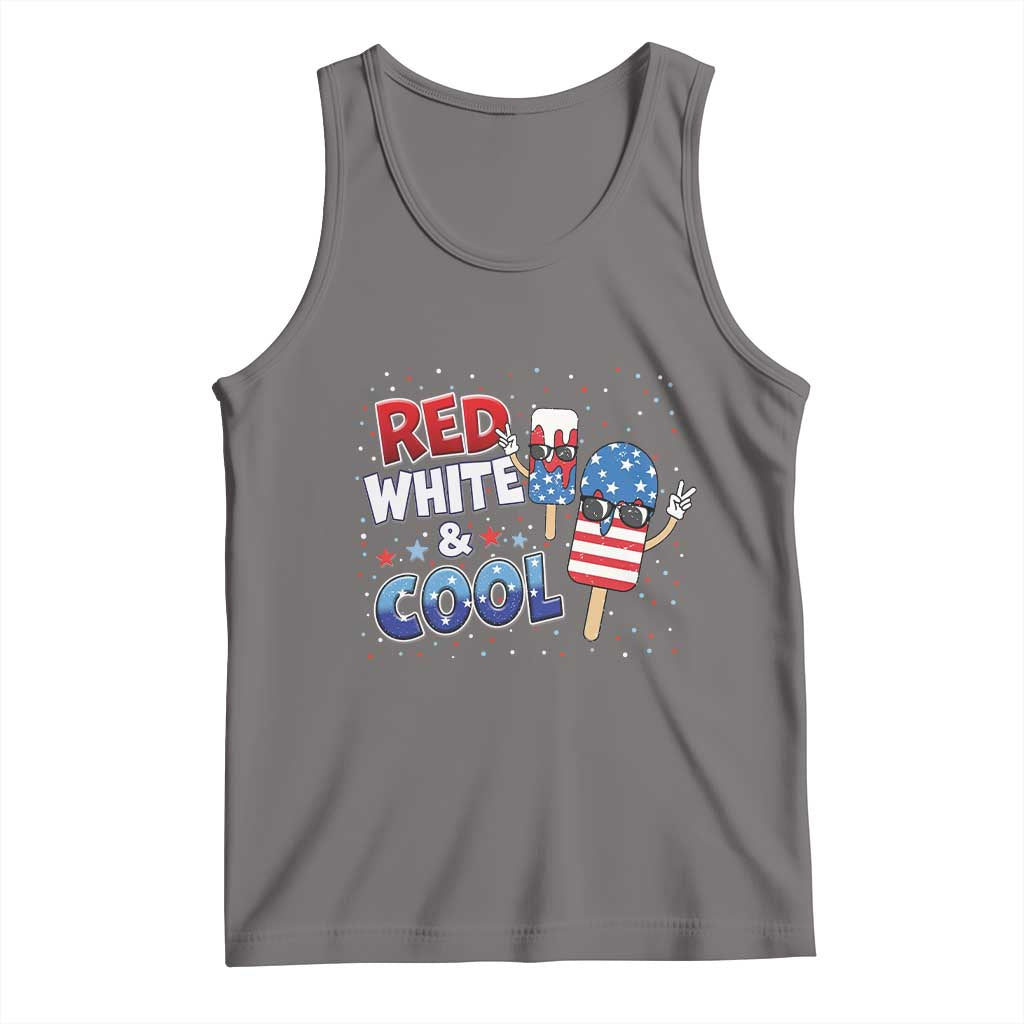 American Flag Popsicle Tank Top Red White And Cool TS12 Deep Heather Print Your Wear