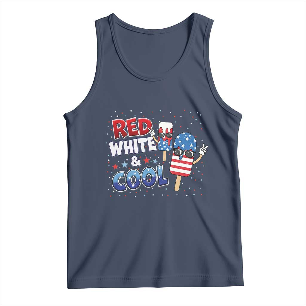 American Flag Popsicle Tank Top Red White And Cool TS12 Navy Print Your Wear