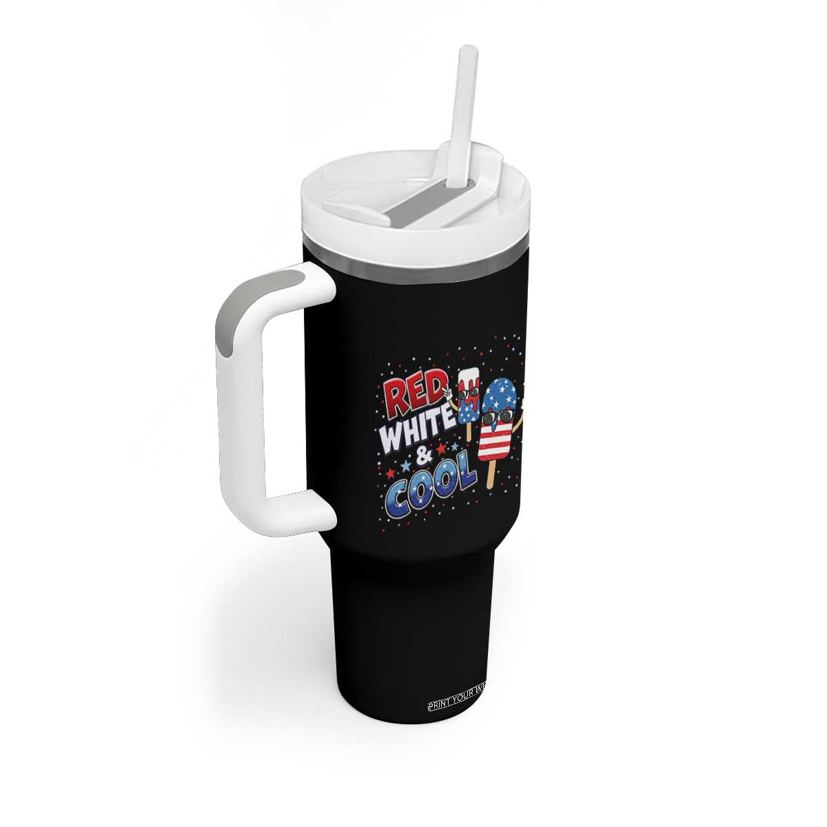 American Flag Popsicle Tumbler With Handle Red White And Cool TS12 Print Your Wear