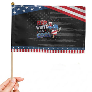 American Flag Popsicle Patriotic Handheld Flag Red White And Cool TS12 Distressed 8.2" × 5.5" Black Blue Print Your Wear