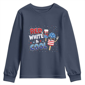 American Flag Popsicle Youth Sweatshirt Red White And Cool TS12 Navy Print Your Wear