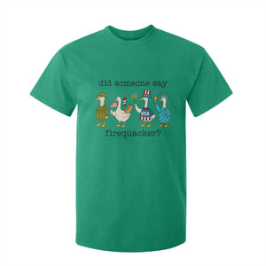 Funny Duck 4th Of July T Shirt For Kid Did Someone Say Firequacker TS12 Irish Green Print Your Wear