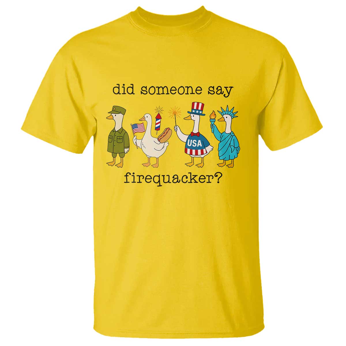Funny Duck 4th Of July T Shirt Did Someone Say Firequacker TS12 Daisy Print Your Wear