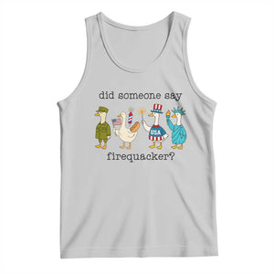 Funny Duck 4th Of July Tank Top Did Someone Say Firequacker TS12 Ash Print Your Wear