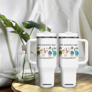 Funny Duck 4th Of July Tumbler With Handle Did Someone Say Firequacker TS12 Print Your Wear