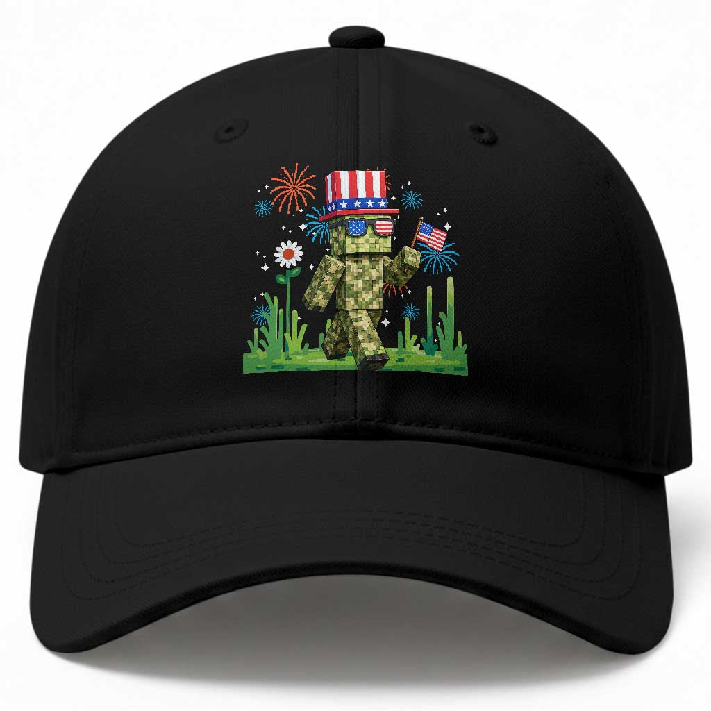 4th Of July Gamer Baseball Cap Pixel Art US Flag Gaming TS12 Print Your Wear