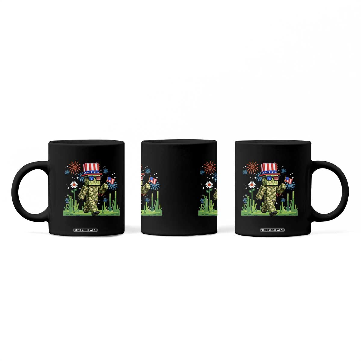 4th Of July Gamer Coffee Mug Pixel Art US Flag Gaming TS12 Print Your Wear