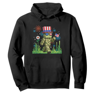 4th Of July Gamer Hoodie Pixel Art US Flag Gaming TS12 Black Print Your Wear