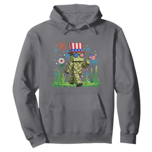 4th Of July Gamer Hoodie Pixel Art US Flag Gaming TS12 Charcoal Print Your Wear