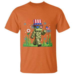 4th Of July Gamer T Shirt Pixel Art US Flag Gaming TS12 Orange Print Your Wear