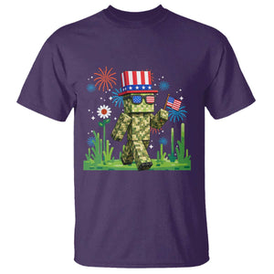4th Of July Gamer T Shirt Pixel Art US Flag Gaming TS12 Purple Print Your Wear