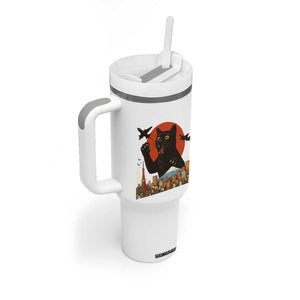 Funny Giant Cat Monster Roaring Tokyo Japan Tumbler With Handle TS12 Print Your Wear