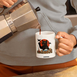 Funny Giant Cat Monster Roaring Tokyo Japan Coffee Mug TS12 Print Your Wear