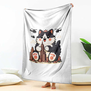 Funny Giant Cat Monster Invades City Throw Blanket Cat Lover Gift TS12 Print Your Wear