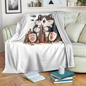 Funny Giant Cat Monster Invades City Throw Blanket Cat Lover Gift TS12 Print Your Wear
