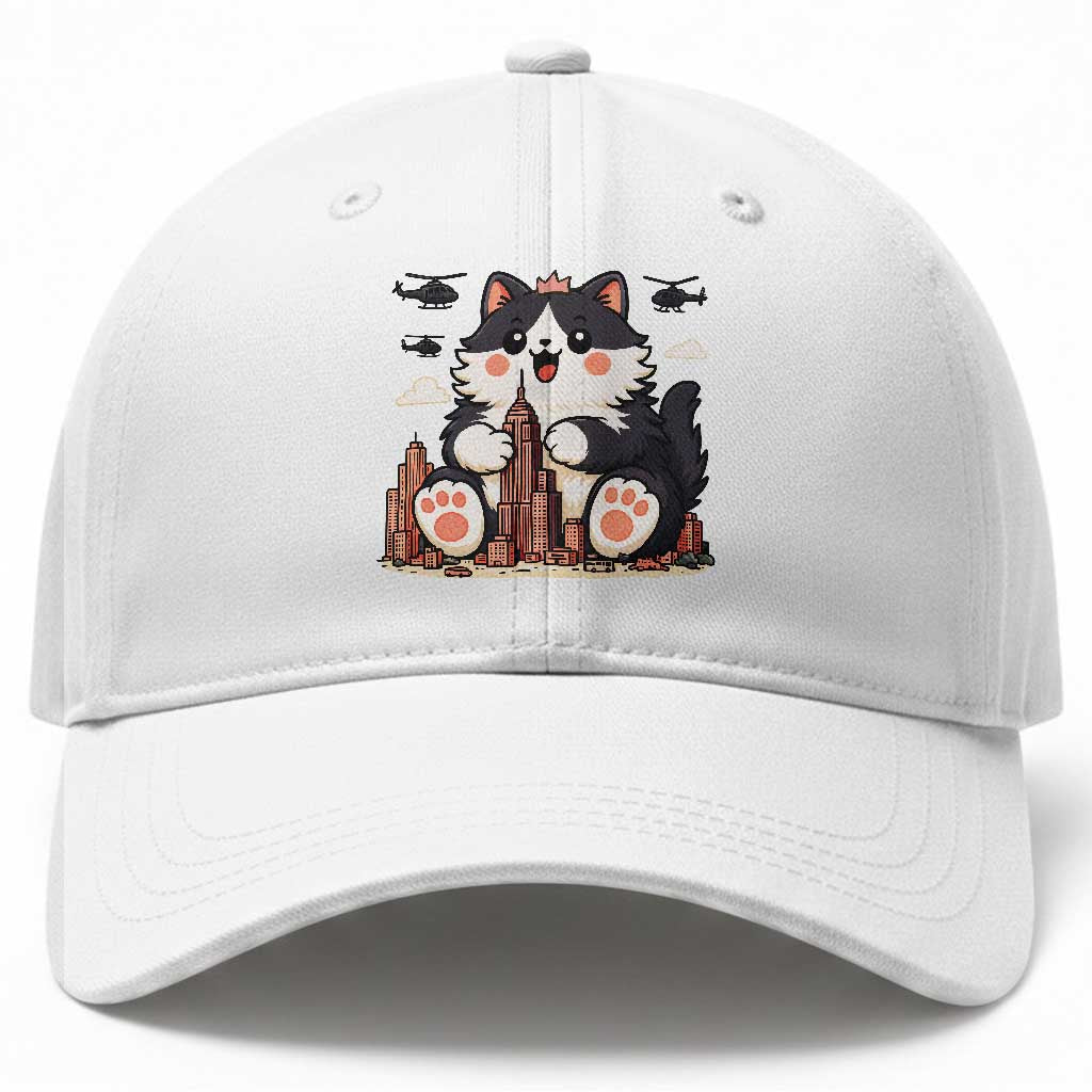 Funny Giant Cat Monster Invades City Baseball Cap Cat Lover Gift TS12 Print Your Wear