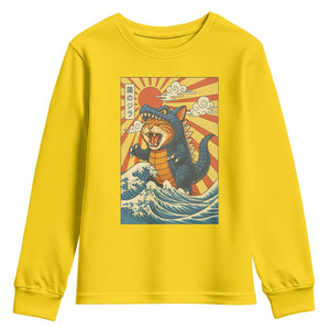 Kawaii Cat Monster Japanese Sun Wave Art Youth Sweatshirt TS12 Daisy Print Your Wear