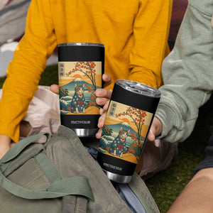 Japanese Ukiyo E Cat Kimono Tumbler Cup Mount Fuji Cherry Blossom Vintage Gift TS12 Print Your Wear