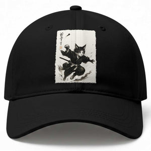 Samurai Cat Baseball Cap Japanese Sumie Cat Warrior Art TS12 Print Your Wear