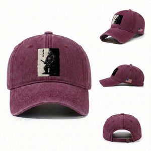 Samurai Bigfoot Washed Cotton Baseball Cap Japanese Vintage Graphic Sumie Warrior Art TS12 Washed Cap Universal Fit Burgundy Print Your Wear