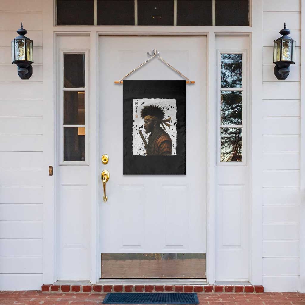 Afro American Samurai Garden Flag Japanese Vintage Graphic Sumie Katana TS12 Print Your Wear
