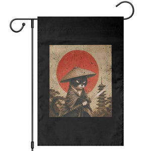 Vintage Samurai Black Cat Japanese Katana Garden Flag Ukiyoe Cat Lover Gift TS12 Black Print Your Wear