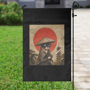 Vintage Samurai Black Cat Japanese Katana Garden Flag Ukiyoe Cat Lover Gift TS12 Print Your Wear