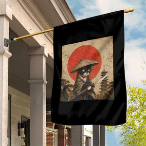 Vintage Samurai Black Cat Japanese Katana Garden Flag Ukiyoe Cat Lover Gift TS12 Print Your Wear