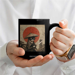 Vintage Samurai Black Cat Japanese Katana Coffee Mug Ukiyoe Cat Lover Gift TS12 Print Your Wear