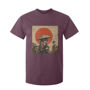 Vintage Samurai Black Cat Japanese Katana T Shirt For Kid Ukiyoe Cat Lover Gift TS12 Maroon Print Your Wear