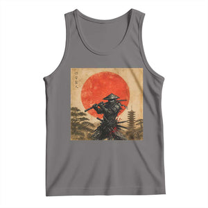 Japanese Samurai Tank Top Warrior With Katana Vintage Ukiyoe Style TS12 Deep Heather Print Your Wear
