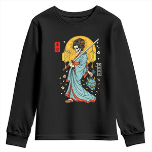 Horror Samurai Geisha Skull Youth Sweatshirt Japanese Kimono And Katana TS12 Black Print Your Wear