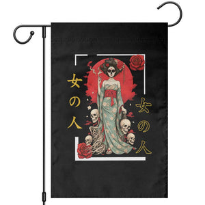 Gothic Japanese Geisha Skeleton Garden Flag Wearing Kimono TS12 Black Print Your Wear