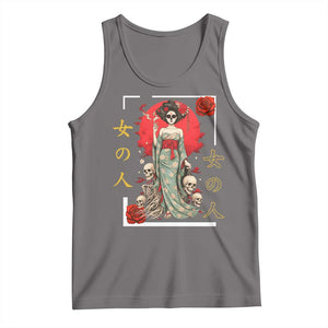 Gothic Japanese Geisha Skeleton Tank Top Wearing Kimono TS12 Deep Heather Print Your Wear