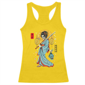 Gothic Samurai Geisha Skeleton Racerback Tank Top Japanese Kimono And Katana TS12 Daisy Print Your Wear