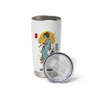 Gothic Samurai Geisha Skeleton Tumbler Cup Japanese Kimono And Katana TS12 Print Your Wear