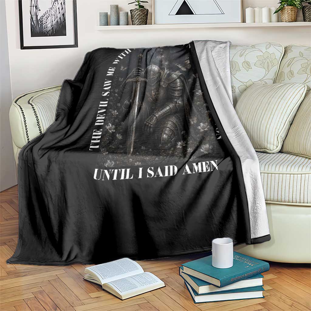Christian Knight Templar Crusader Throw Blanket The Devil Saw Me With My Head Down And Thought He'd Won TS12 Print Your Wear
