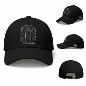 Christian Knight Templar Crusader Baseball Cap The Devil Saw Me With My Head Down And Thought He'd Won TS12 Baseball Cap Universal Fit Black Print Your Wear