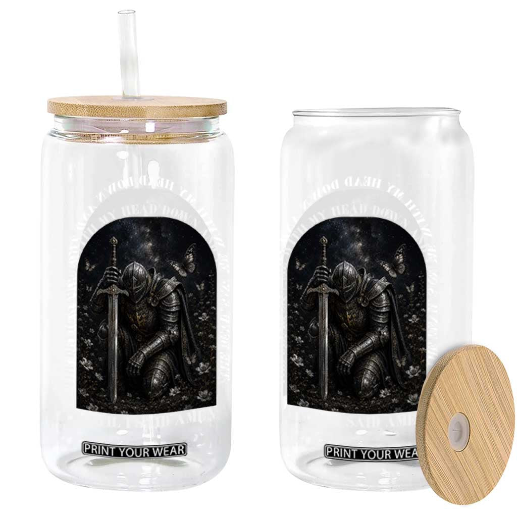 Christian Knight Templar Crusader Glass Can The Devil Saw Me With My Head Down And Thought He'd Won TS12 Print Your Wear