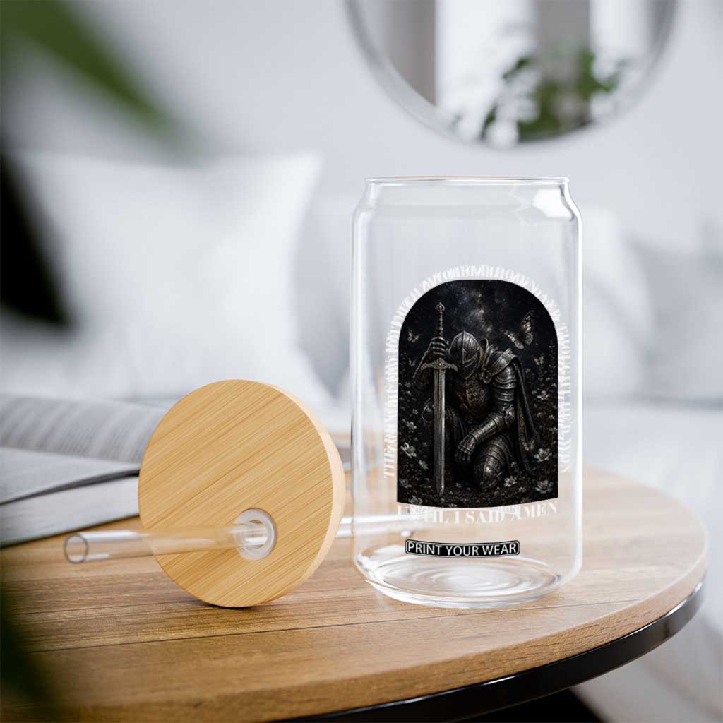 Christian Knight Templar Crusader Glass Can The Devil Saw Me With My Head Down And Thought He'd Won TS12 Print Your Wear