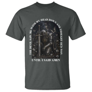 Christian Knight Templar Crusader T Shirt The Devil Saw Me With My Head Down And Thought He'd Won TS12 Dark Heather Print Your Wear