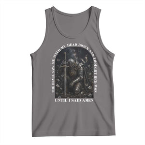 Christian Knight Templar Crusader Tank Top The Devil Saw Me With My Head Down And Thought He'd Won TS12 Deep Heather Print Your Wear