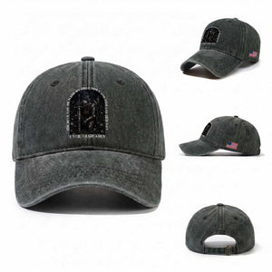 Christian Knight Templar Crusader Washed Cotton Baseball Cap The Devil Saw Me With My Head Down And Thought He'd Won TS12 Washed Cap Universal Fit Dark Green Print Your Wear