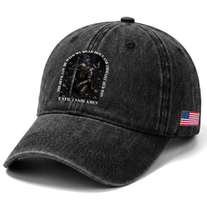 Christian Knight Templar Crusader Washed Cotton Baseball Cap The Devil Saw Me With My Head Down And Thought He'd Won TS12 Print Your Wear
