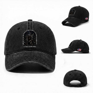 Christian Knight Templar Crusader Washed Cotton Baseball Cap The Devil Saw Me With My Head Down And Thought He'd Won TS12 Washed Cap Universal Fit Black Print Your Wear