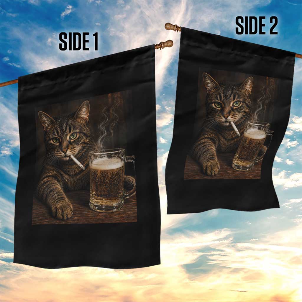 Funny Smoking Cat Garden Flag Cigarette Kitty Beer Lover TS12 Print Your Wear