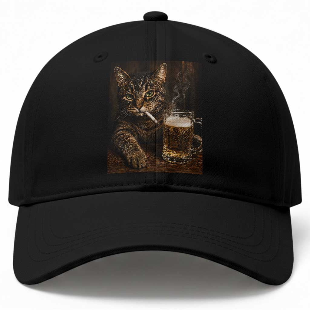 Funny Smoking Cat Baseball Cap Cigarette Kitty Beer Lover TS12 Print Your Wear