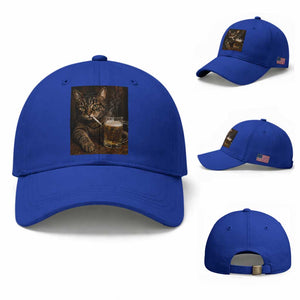 Funny Smoking Cat Baseball Cap Cigarette Kitty Beer Lover TS12 Baseball Cap Universal Fit Royal Blue Print Your Wear
