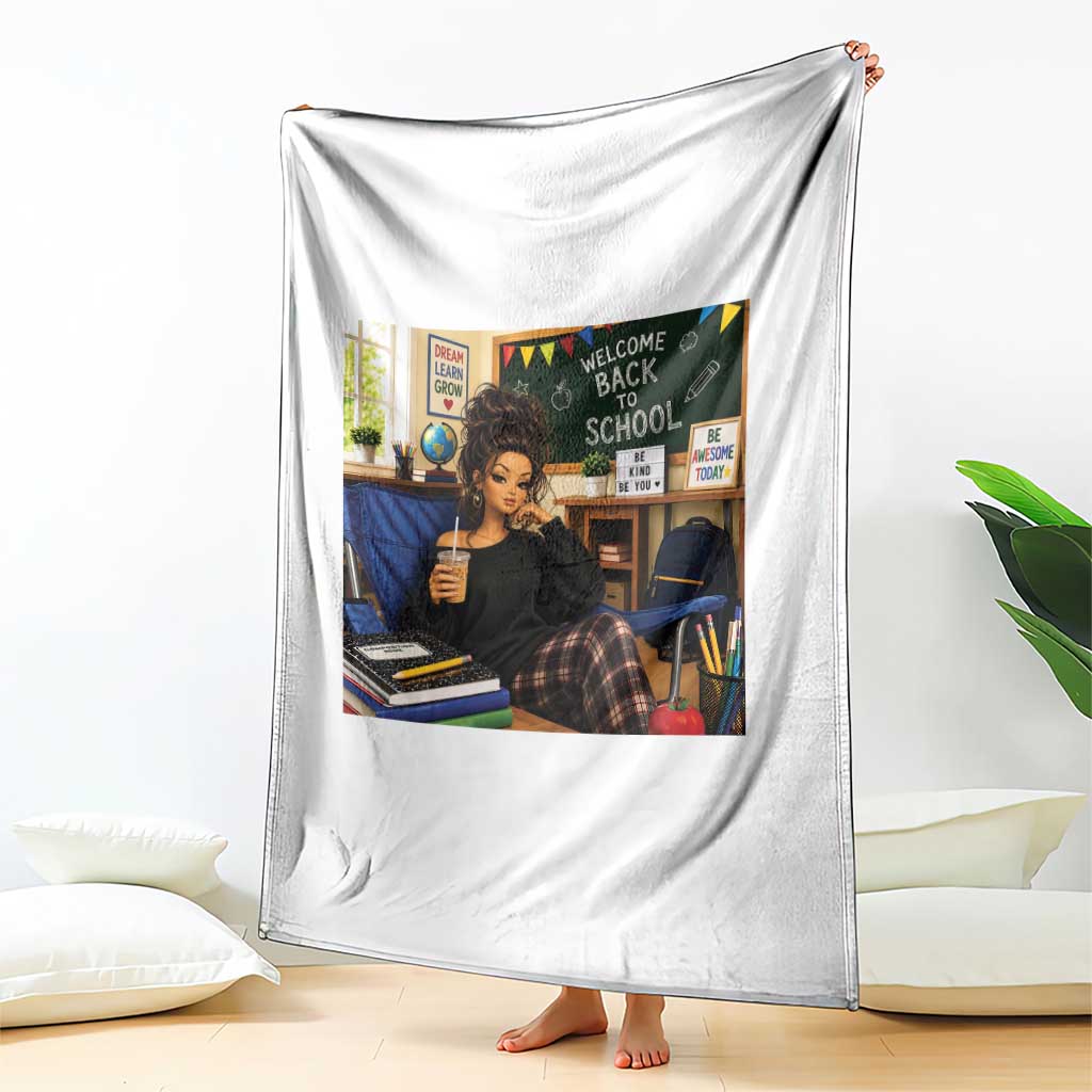 Funny Back To School Doll Face Meme Throw Blanket Coffee Teacher Gift TS12 Print Your Wear